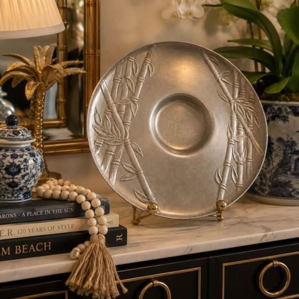Vintage Everlast Forged Aluminum Bamboo Serving Bowl – 13”